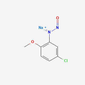 molecular formula C7H6ClN2NaO2 B12680329 Sodium 5-chloro-2-methoxyphenyl-N-nitrosoamide CAS No. 85631-92-1