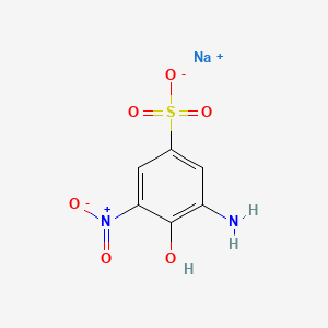 molecular formula C6H5N2NaO6S B12680368 Sodium 3-amino-4-hydroxy-5-nitrobenzenesulphonate CAS No. 85204-14-4