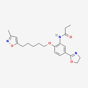 Propanamide, N-(5-(4,5-dihydro-2-oxazolyl)-2-((5-(3-methyl-5-isoxazolyl)pentyl)oxy)phenyl)-