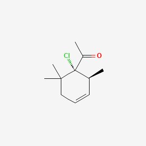 molecular formula C11H17ClO B12680406 Ethanone, 1-(1-chloro-2,6,6-trimethyl-3-cyclohexen-1-yl)-, cis- CAS No. 58031-26-8