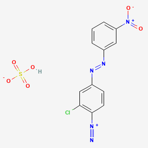 2-chloro-4-[(3-nitrophenyl)diazenyl]benzenediazonium;hydrogen sulfate