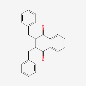 molecular formula C24H18O2 B12680513 1,4-Naphthalenedione, 2,3-bis(phenylmethyl)- CAS No. 52711-63-4