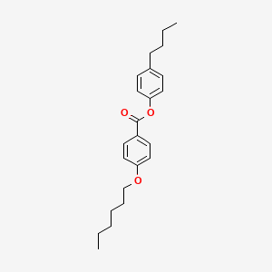 molecular formula C23H30O3 B12680562 Benzoic acid, 4-(hexyloxy)-, 4-butylphenyl ester CAS No. 38444-08-5