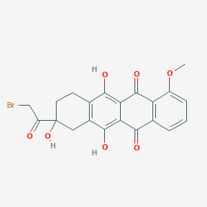 molecular formula C21H17BrO7 B126806 9-(2-bromoacetyl)-6,9,11-trihydroxy-4-methoxy-8,10-dihydro-7H-tetracene-5,12-dione CAS No. 63626-06-2