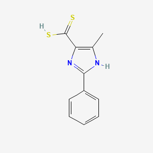 molecular formula C11H10N2S2 B12680669 5-Methyl-2-phenyl-1H-imidazole-4-carbodithioic acid CAS No. 84255-20-9