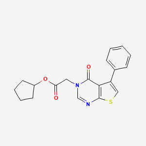 Thieno(2,3-d)pyrimidine-3(4H)-acetic acid, 4-oxo-5-phenyl-, cyclopentyl ester