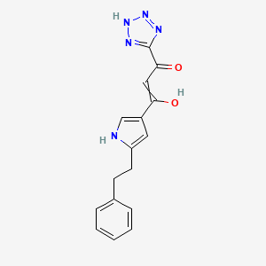 2-Propen-1-one, 3-hydroxy-1-(4-(2-phenylethyl)-1H-pyrrol-3-yl)-3-(1H-tetrazol-5-yl)-