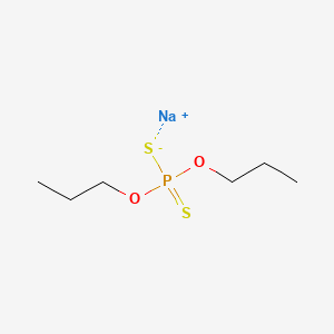 B12681503 Phosphorodithioic acid, O,O-dipropyl ester, sodium salt CAS No. 42401-77-4