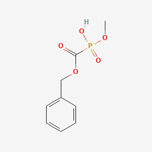 molecular formula C9H11O5P B12681615 Phosphinecarboxylic acid, hydroxymethoxy-, phenylmethyl ester, oxide CAS No. 72304-92-8