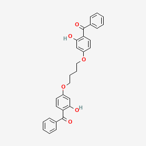 molecular formula C30H26O6 B12681672 Methanone, (1,4-butanediylbis(oxy(2-hydroxy-4,1-phenylene)))bis(phenyl- CAS No. 23911-80-0