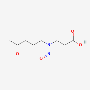 molecular formula C8H14N2O4 B12681703 beta-Alanine, N-nitroso-N-(4-oxopentyl)- CAS No. 40911-10-2