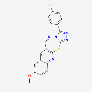 6-(4-chlorophenyl)-14-methoxy-2-thia-4,5,7,8,18-pentazatetracyclo[8.8.0.03,7.012,17]octadeca-1(10),3,5,8,11,13,15,17-octaene