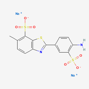 Disodium 2-(4-amino-3-sulphonatophenyl)-6-methylbenzothiazole-7-sulphonate