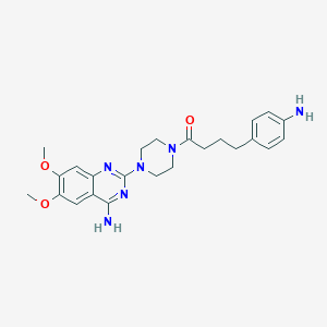 molecular formula C24H30N6O3 B126819 4-Amino-6,7-dimethoxy-2-(4-(4-(4-aminophenyl)butanoyl)-1-piperazinyl)quinazoline CAS No. 147637-08-9