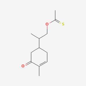 molecular formula C12H18O2S B12681911 S-(2-(4-Methyl-5-oxo-3-cyclohexen-1-yl)propyl) ethanethioate CAS No. 84473-67-6