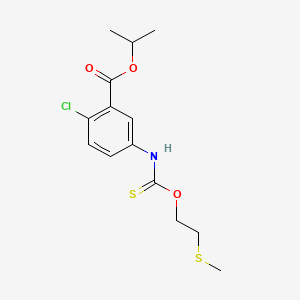 Benzoic acid, 2-chloro-5-(((2-(methylthio)ethoxy)thioxomethyl)amino)-, 1-methylethyl ester