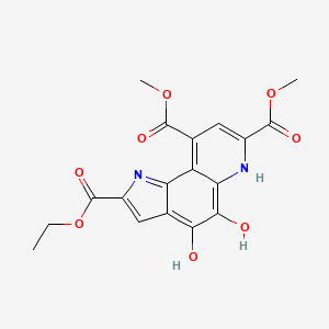 1H-Pyrrolo(2,3-f)quinoline-2,7,9-tricarboxylic acid, 4,5-dihydroxy-, ethyl dimethyl ester