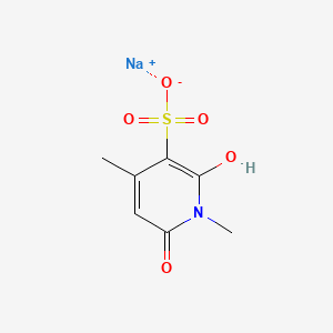 molecular formula C7H8NNaO5S B12681974 Sodium 1,2-dihydro-6-hydroxy-1,4-dimethyl-2-oxo-3-pyridinesulphonate CAS No. 41642-94-8