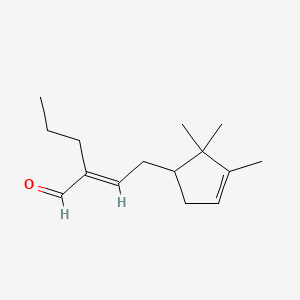 2-(2-(2,2,3-Trimethylcyclopent-3-en-1-yl)ethylidene)valeraldehyde