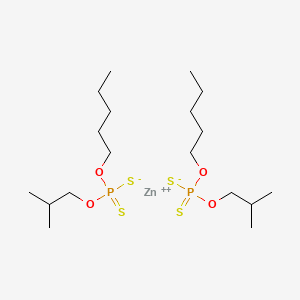 molecular formula C18H40O4P2S4Zn B12682002 Zinc bis(O-isobutyl) (O-pentyl) bis(dithiophosphate) CAS No. 14548-63-1