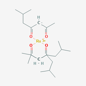 molecular formula C24H39O6Ru B12682010 Tris(6-methyl-2,4-heptanedionato)ruthenium CAS No. 93805-28-8