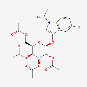 molecular formula C24H26BrNO11 B12682015 1H-Indole, 1-acetyl-5-bromo-3-((2,3,4,6-tetra-O-acetyl-beta-D-galactopyranosyl)oxy)- CAS No. 102262-50-0