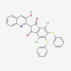 1H-Indene-1,3(2H)-dione, 4,7-dichloro-2-(3-hydroxy-2-quinolinyl)-5,6-bis(phenylthio)-