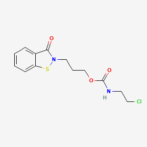 3-(3-oxo-1,2-benzothiazol-2-yl)propyl N-(2-chloroethyl)carbamate