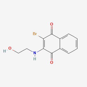 molecular formula C12H10BrNO3 B12682415 2-Bromo-3-[(2-hydroxyethyl)amino]-1,4-naphthoquinone CAS No. 70979-67-8