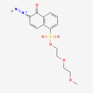 molecular formula C15H17N2O6S+ B12682431 Imino-[5-[2-(2-methoxyethoxy)ethoxysulfonyl]-1-oxonaphthalen-2-ylidene]azanium CAS No. 71550-36-2