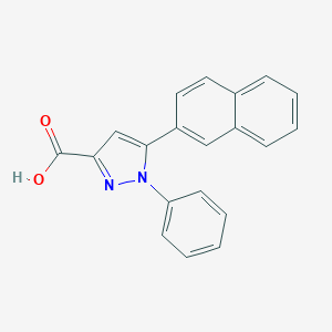 molecular formula C20H14N2O2 B126826 5-(萘-2-基)-1-苯基-1H-吡唑-3-羧酸 CAS No. 144252-16-4