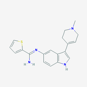 molecular formula C19H20N4S B126828 N-[3-(1,2,3,6-Tetrahydro-1-methyl-4-pyridinyl)-1H-indol-5-yl]-2-thiophenecarboximidamide CAS No. 915036-97-4