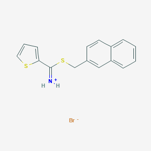 molecular formula C16H14BrNS2 B126832 [Naphthalen-2-ylmethylsulfanyl(thiophen-2-yl)methylidene]azanium;bromide CAS No. 210765-55-2