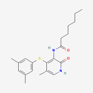 Heptanamide, N-(4-((3,5-dimethylphenyl)thio)-1,2-dihydro-5-methyl-2-oxo-3-pyridinyl)-