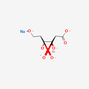 molecular formula C6H6NaO7Sb B12683404 sodium;antimony(5+);(2R,3S,4R,5R)-2,3,4,5,6-pentaoxidohexanoate CAS No. 97763-70-7