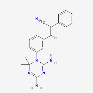 3-(3-(4,6-Diimino-2,2-dimethyl-1,3,5-triazinan-1-yl)phenyl)-2-phenylacrylonitrile