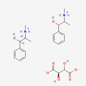 Bis(beta-hydroxy-alpha-methylphenethyl)methylammonium (R-(R*,R*))-tartrate