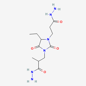 molecular formula C12H22N6O4 B12684051 4-Ethyl-alpha1-methyl-2,5-dioxoimidazolidine-1,3-di(propionohydrazide) CAS No. 94231-33-1