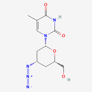 2,4(1H,3H)-Pyrimidinedione, 1-(3-azido-2,3,4-trideoxy-b-threo-hexopyranosyl)-5-methyl-