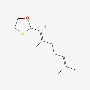 molecular formula C12H20OS B12684069 2-(2,6-Dimethyl-1,5-heptadien-1-yl)-1,3-oxathiolane CAS No. 94021-44-0