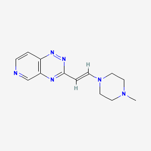 molecular formula C13H16N6 B12684128 3-(2-(4-Methyl-piperazin-1-yl)-vinyl)-pyrido(3,4-e)(1,2,4)triazine CAS No. 121845-71-4