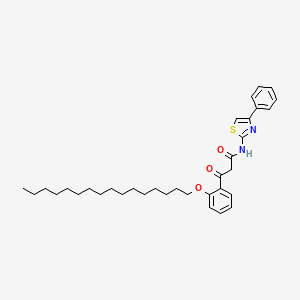 molecular formula C34H46N2O3S B12684132 3-[o-(hexadecyloxy)phenyl]-3-oxo-N-(4-phenylthiazol-2-yl)propionamide CAS No. 82836-86-0