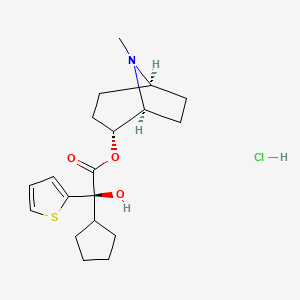 (+)-2-beta-Tropan-2-ol, (-)-2-cyclopentyl-2-(2-thienyl)glycolate, hydrochloride