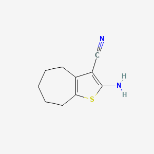 molecular formula C10H12N2S B1268421 2-Amino-5,6,7,8-tetrahydro-4H-cyclohepta[b]thiophene-3-carbonitrile CAS No. 23917-22-8