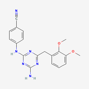 Benzonitrile, 4-((4-amino-6-((2,3-dimethoxyphenyl)methyl)-1,3,5-triazin-2-yl)amino)-