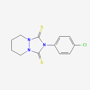 molecular formula C12H12ClN3S2 B12684296 1H-(1,2,4)Triazolo(1,2-a)pyridazine-1,3(2H)-dithione, 2-(4-chlorophenyl)tetrahydro- CAS No. 58744-94-8