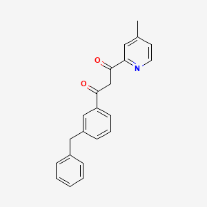 molecular formula C22H19NO2 B12684399 1,3-Propanedione, 1-(4-methyl-2-pyridinyl)-3-(3-(phenylmethyl)phenyl)- CAS No. 317332-83-5