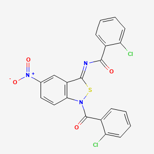 2-Chloro-N-(1-(2-chlorobenzoyl)-5-nitro-2,1-benzisothiazol-3(1H)-ylidene)benzamide