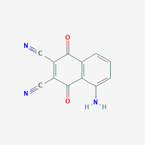 molecular formula C12H5N3O2 B1268478 5-氨基-2,3-二氰基-1,4-萘醌 CAS No. 68217-29-8