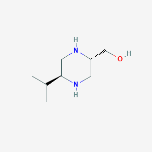 molecular formula C8H18N2O B126849 ((2S,5S)-5-Isopropylpiperazin-2-yl)methanol CAS No. 155322-94-4